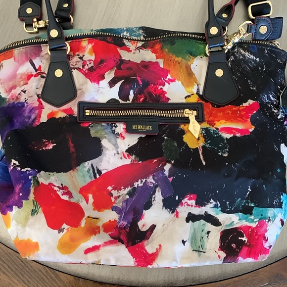 MZ Wallace Tote Bag Spring Floral Nylon Large Crossbody Strap extra small bag - Picture 2 of 11